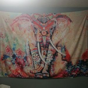 water color elephant tapestry